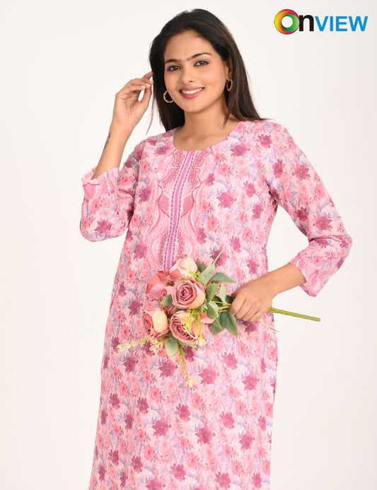 ONVIEW | 510 | COTTON CHIKANKARI WORK WITH DIGITAL PRINT