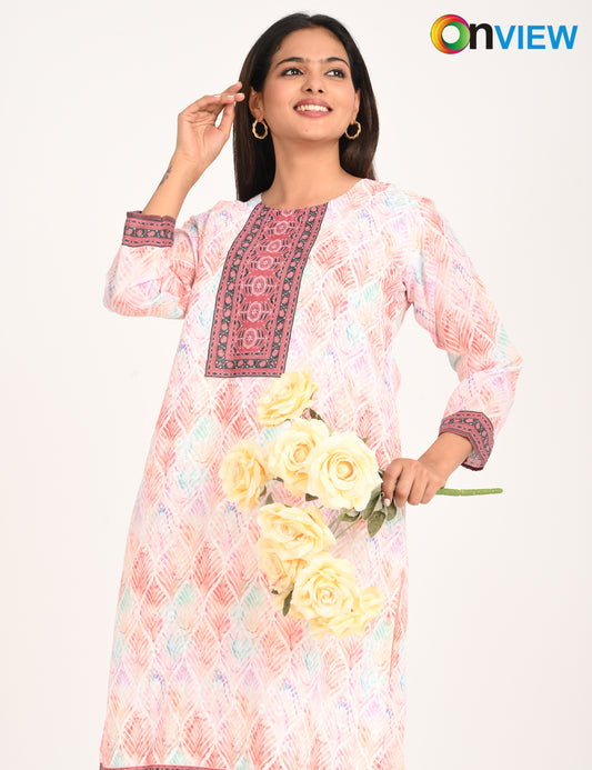 ONVIEW | 511 | COTTON CHIKANKARI WORK WITH DIGITAL PRINT