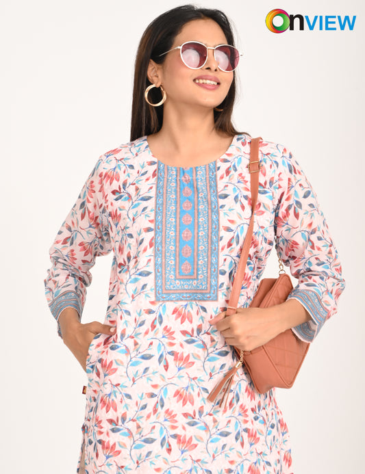 ONVIEW | 513 | COTTON CHIKANKARI WORK WITH DIGITAL PRINT