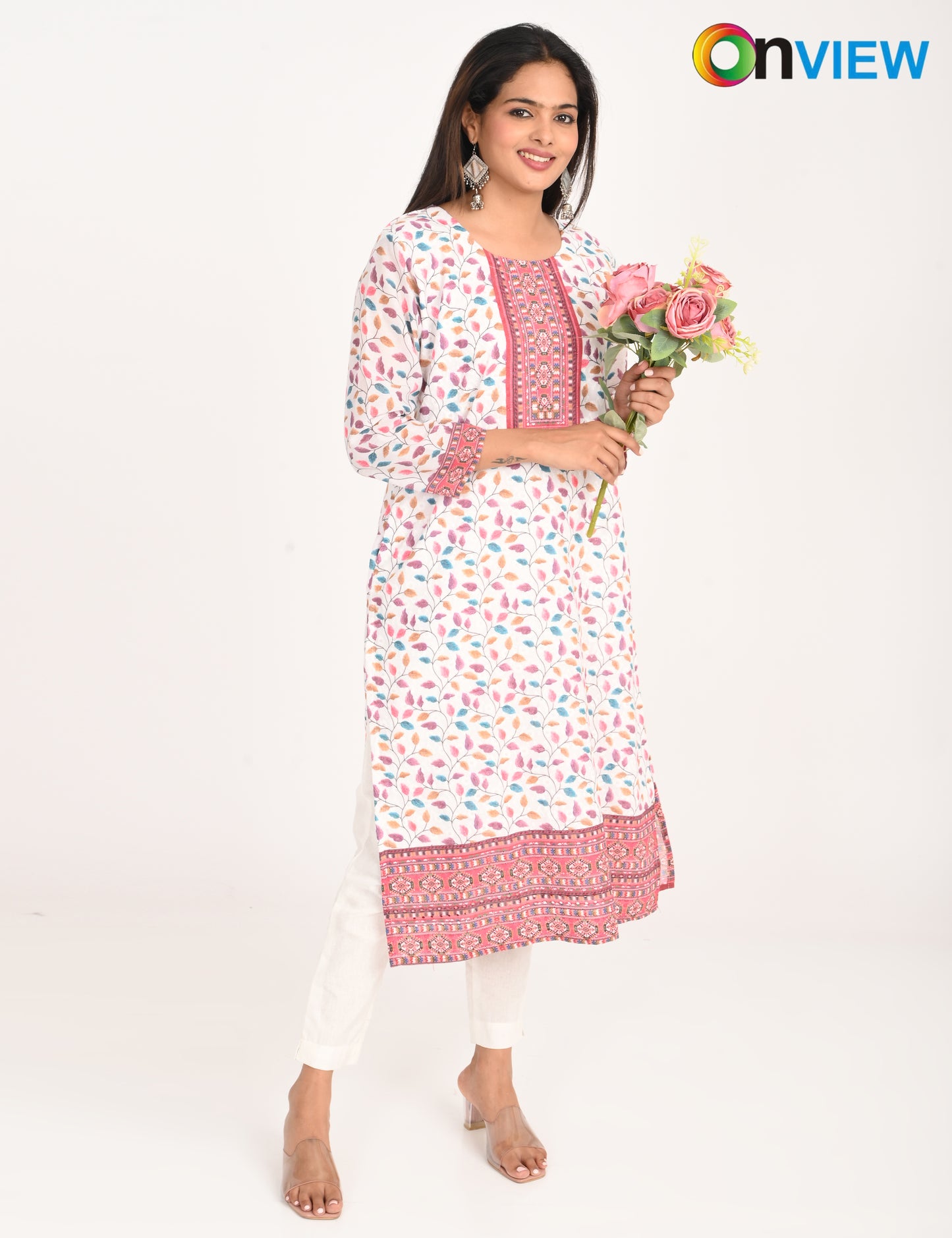ONVIEW | 525 | COTTON CHIKANKARI WORK WITH DIGITAL PRINT