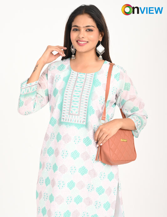 ONVIEW | 527 | COTTON CHIKANKARI WORK WITH DIGITAL PRINT