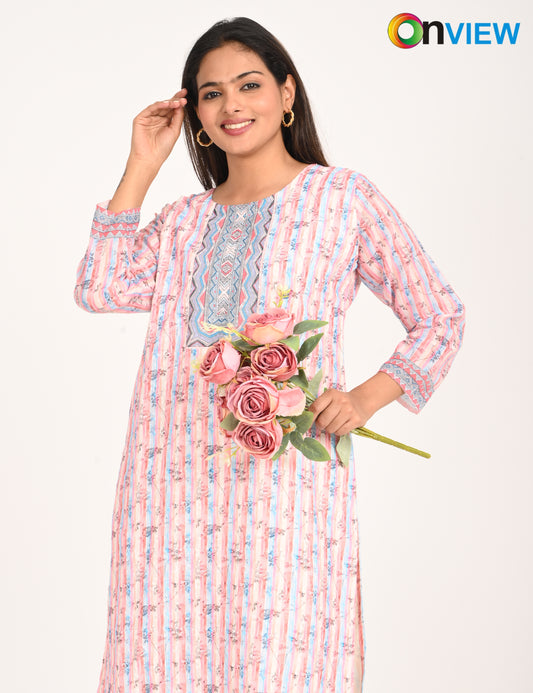 ONVIEW | 544 | COTTON CHIKANKARI WORK WITH DIGITAL PRINT