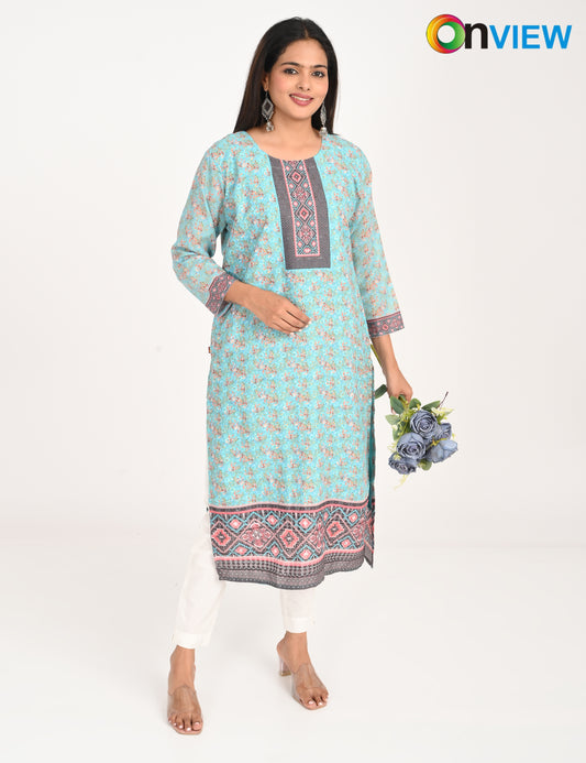 ONVIEW | 547 | COTTON CHIKANKARI WORK WITH DIGITAL PRINT