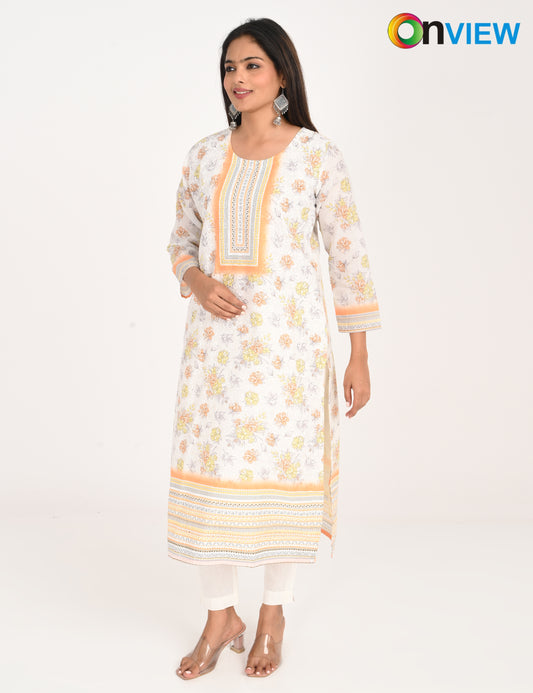 ONVIEW | 991 | COTTON CHIKANKARI WORK WITH DIGITAL PRINT