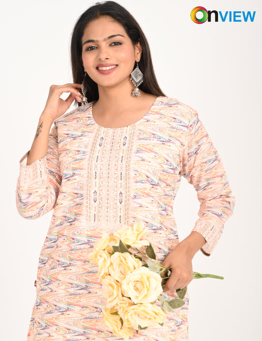 ONVIEW | 994 | COTTON CHIKANKARI WORK WITH DIGITAL PRINT