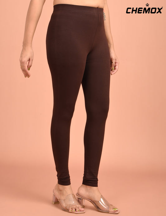 CHEMOX | 258 | Brown Cotton Lycra Ankle Length Legging 180gsm