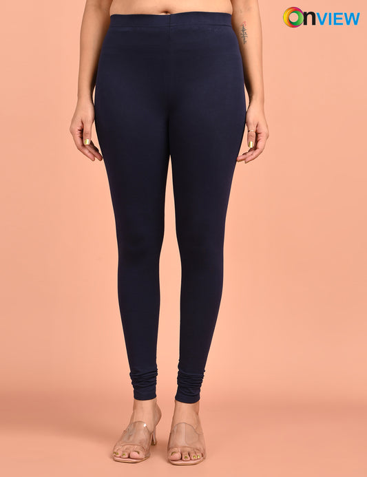 ONVIEW | 005 | Navy Cotton Lycra Ankle Length Legging 220gsm