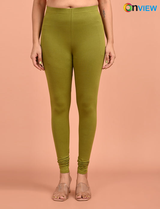 ONVIEW | 007 | Dark Mehndi Cotton Lycra Ankle Length Legging 220gsm