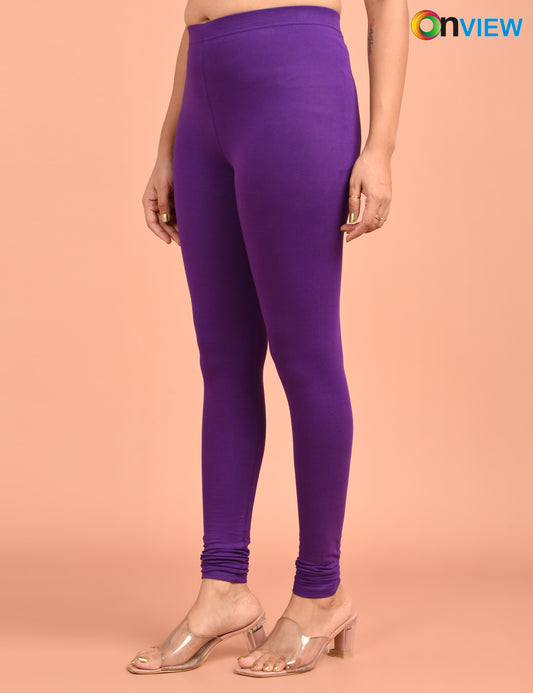 ONVIEW | 010 | Purple Cotton Lycra Ankle Length Legging 220gsm