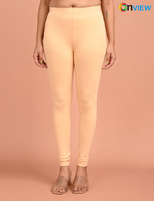 ONVIEW | 014 | Beige Cotton Lycra Ankle Length Legging 220gsm