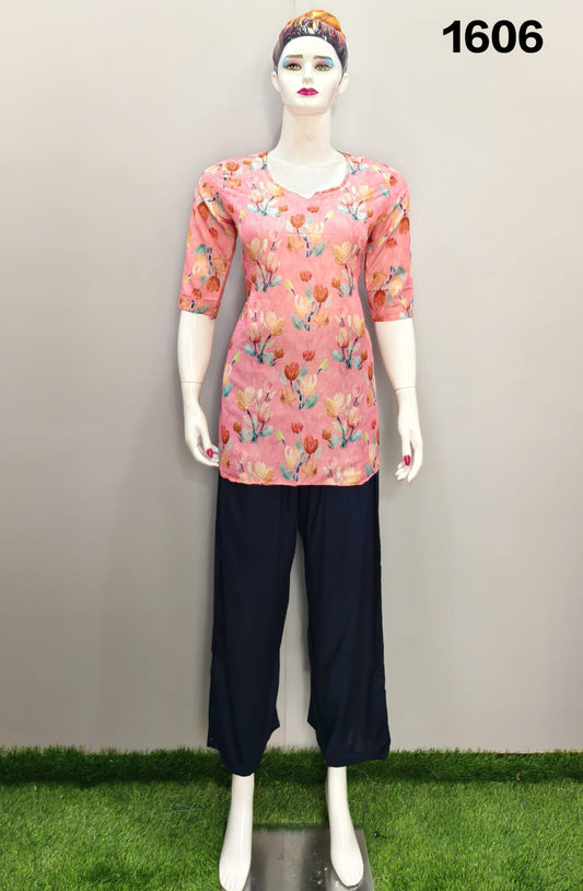 ONVIEW | 1606 | TRENDY RAYON DIGITAL PRINTED SHORT TOP