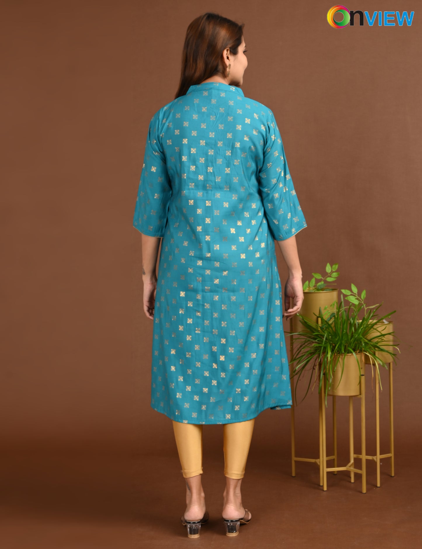 ONVIEW | 1679 | SILK A LINE SIDE OPEN WITH EMBROIDERY