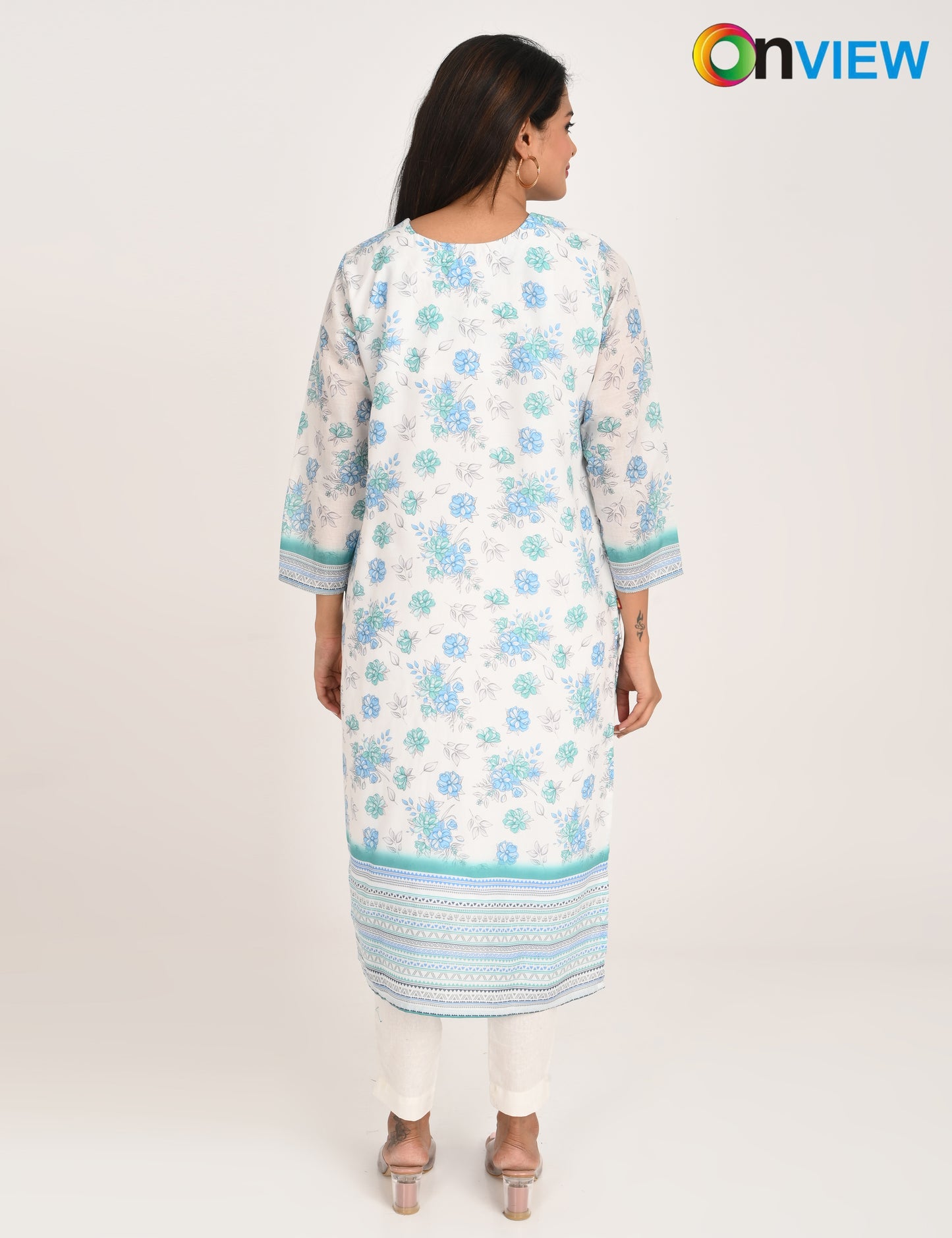 ONVIEW | 548 | COTTON CHIKANKARI WORK WITH DIGITAL PRINT