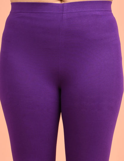CHEMOX | 220 | Purple Cotton Lycra Ankle Length Legging 180gsm