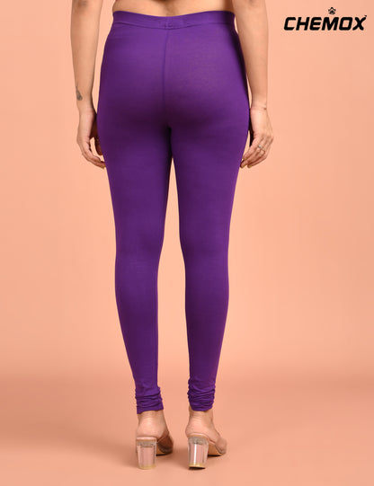 CHEMOX | 220 | Purple Cotton Lycra Ankle Length Legging 180gsm