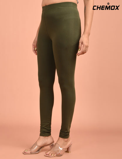 CHEMOX | 236 | Military Green Cotton Lycra Ankle Length Legging 180gsm