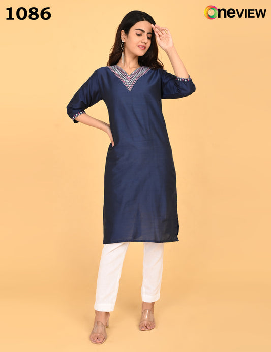 ONVIEW | 1086 | V NECK EMBROIDERY.