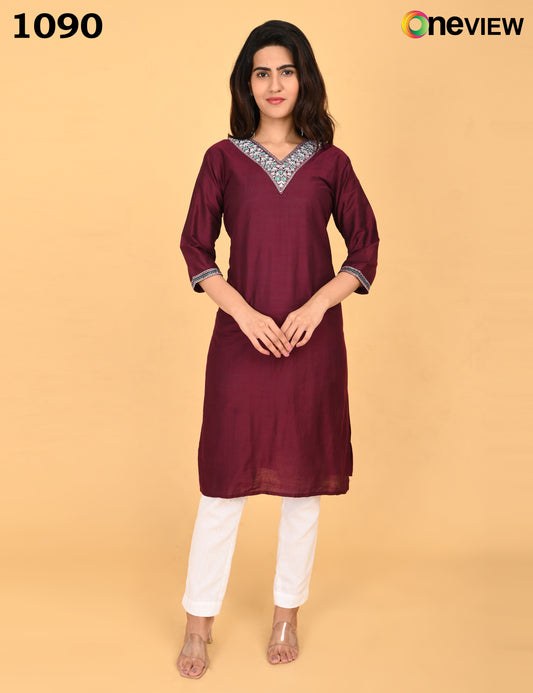 ONVIEW | 1090 | V NECK EMBROIDERY.