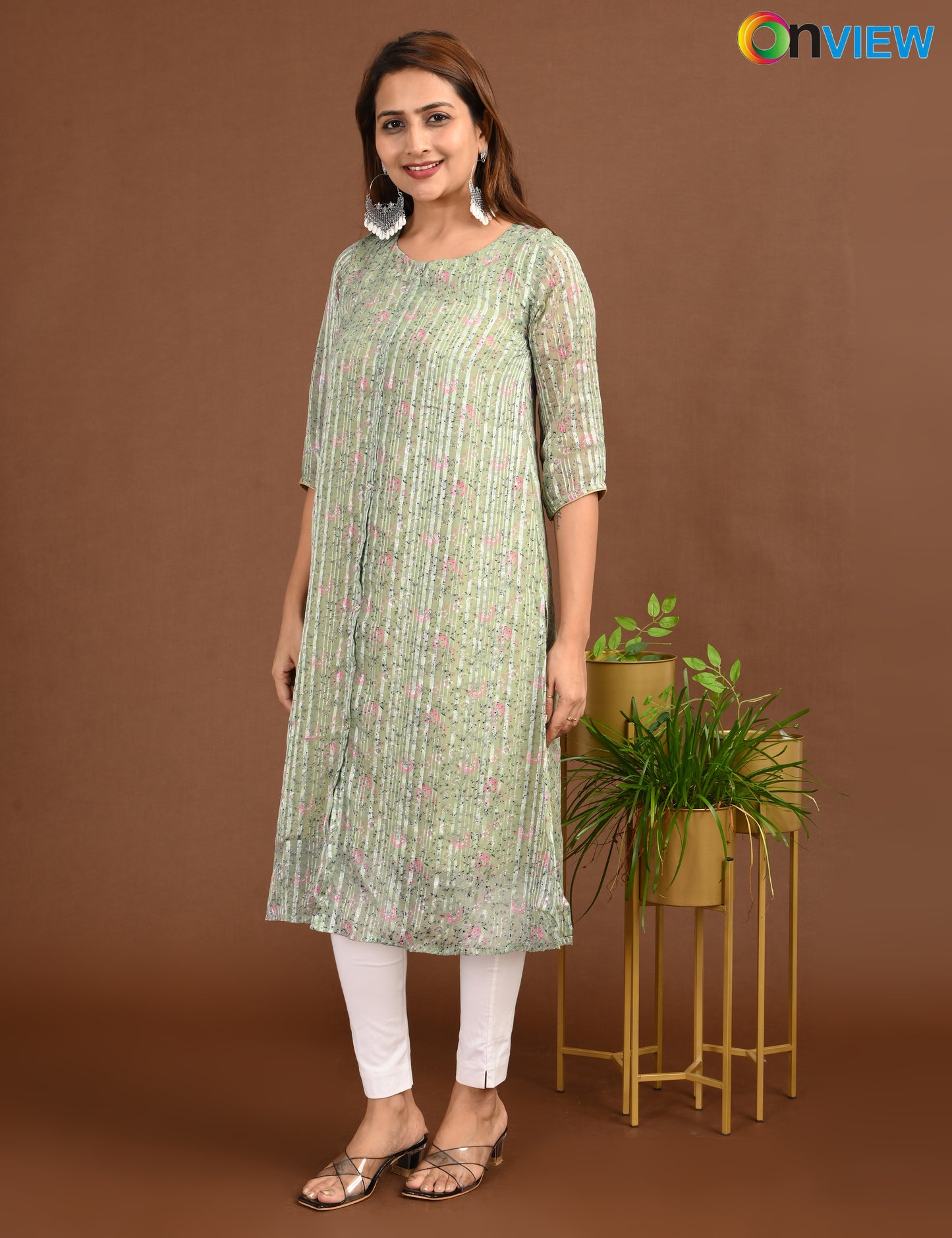 ONVIEW  | 1504 | SATIN A LINE SIDE OPEN WITH LINING