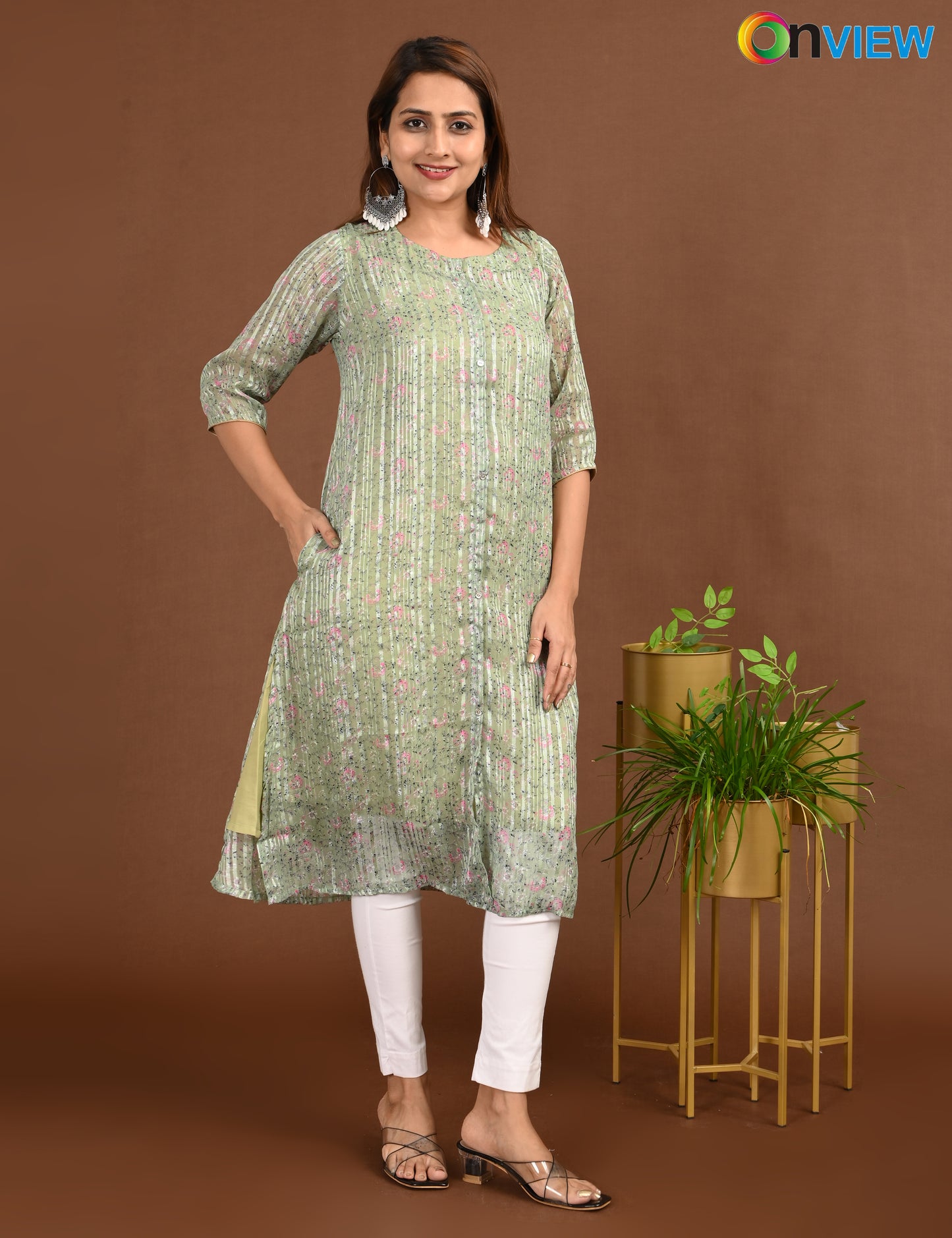 ONVIEW  | 1504 | SATIN A LINE SIDE OPEN WITH LINING