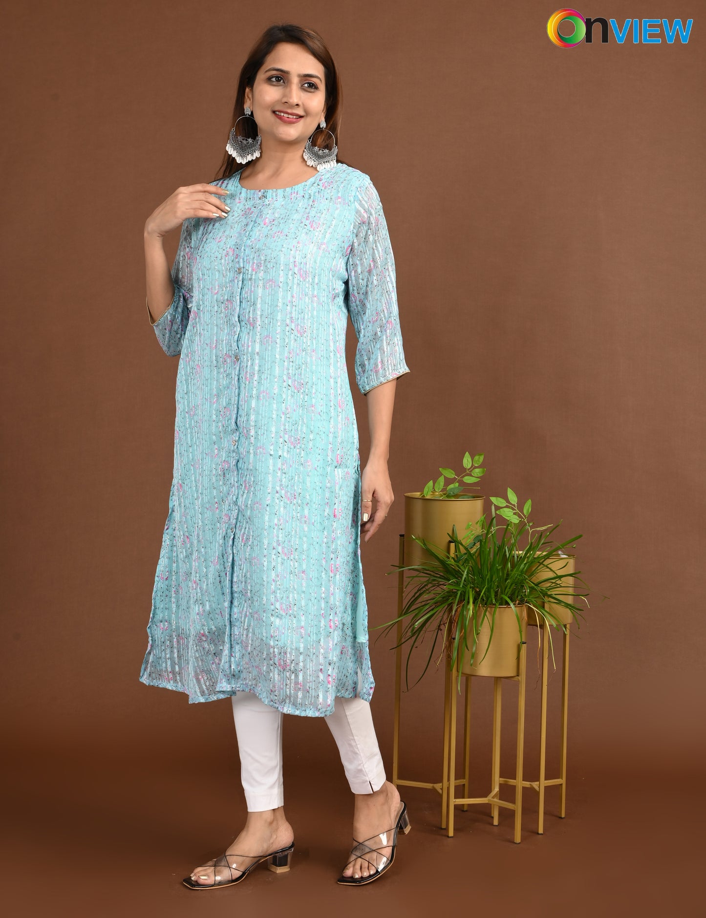 ONVIEW | 1505 | SATIN A LINE SIDE OPEN WITH LINING