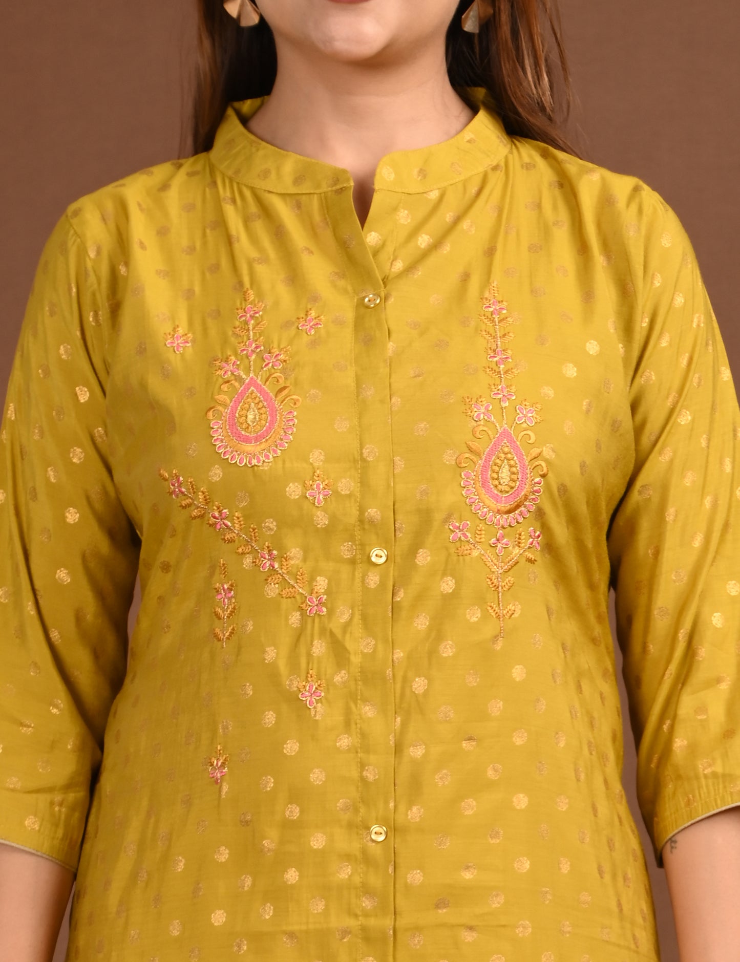 ONVIEW | 1675 | SILK A LINE SIDE OPEN WITH EMBROIDERY