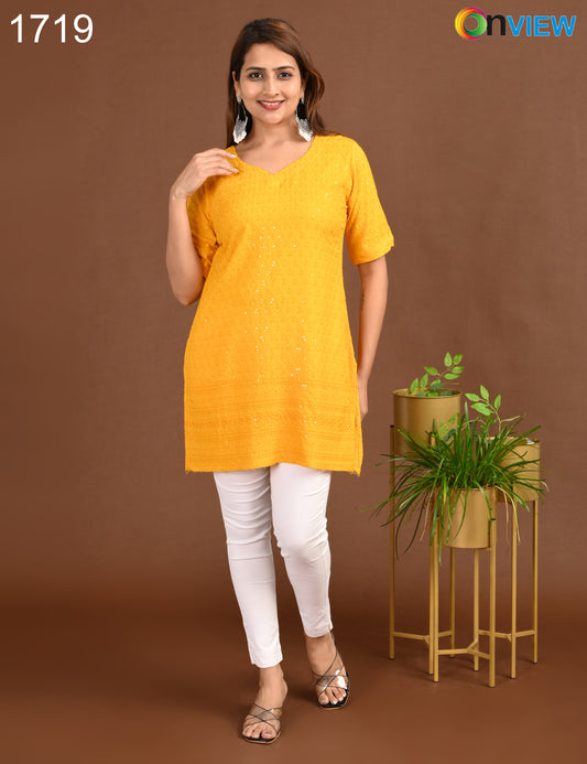 ONVIEW | 1719 | CHIKANKARI SHORT TOP