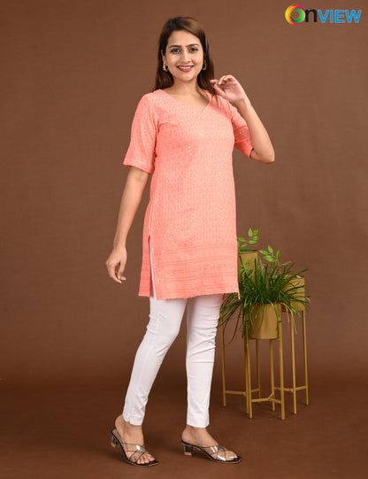 ONVIEW | 1720 | CHIKANKARI SHORT TOP