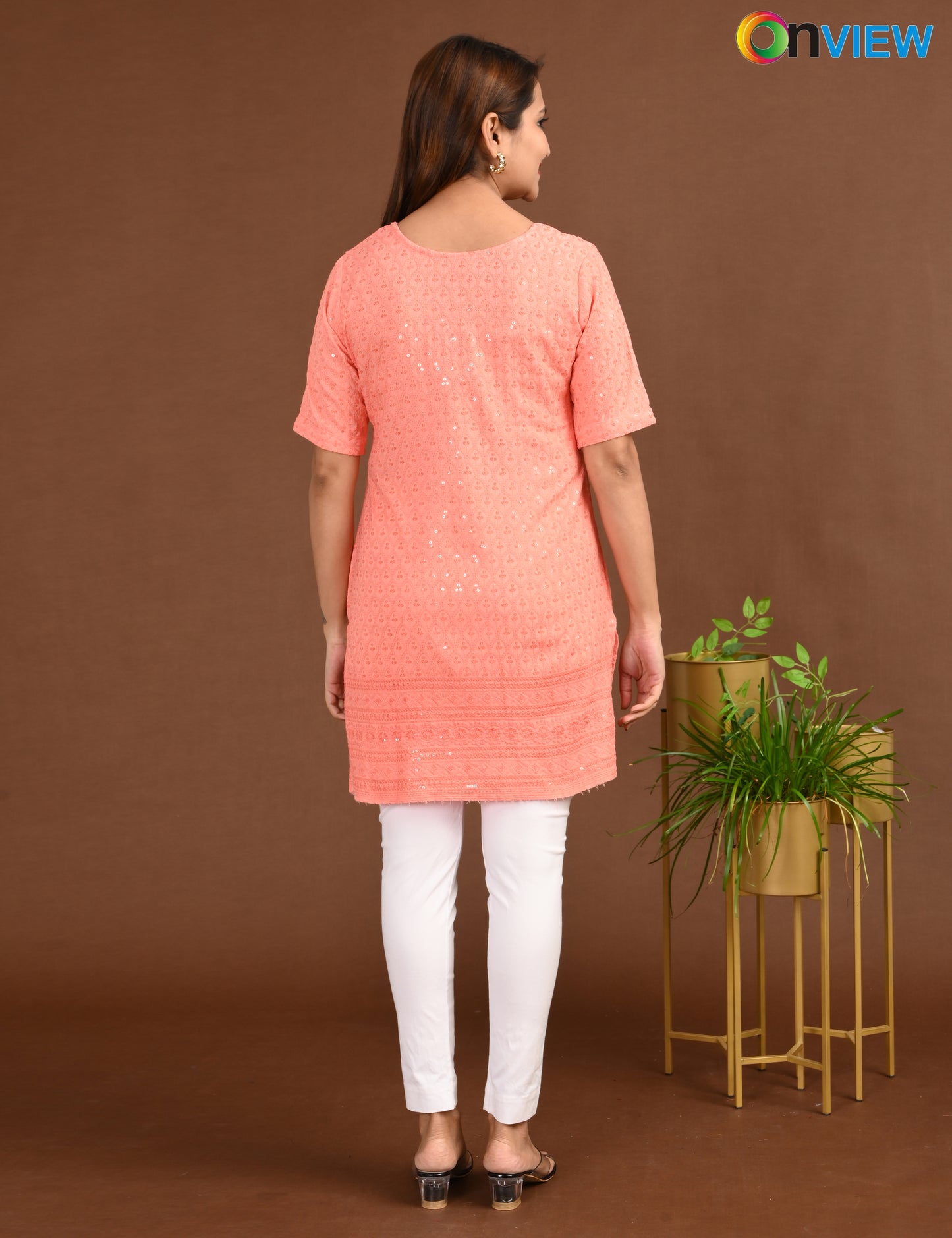 ONVIEW | 1720 | CHIKANKARI SHORT TOP