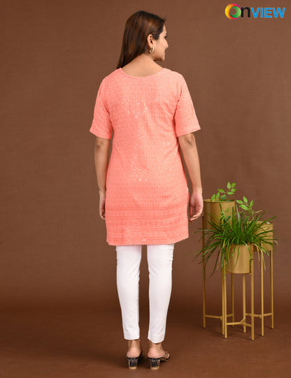 ONVIEW | 1720 | CHIKANKARI SHORT TOP