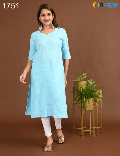 ONVIEW | 1751 | CHIKANKARI DESIGN NECK