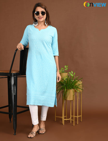 ONVIEW | 1751 | CHIKANKARI DESIGN NECK